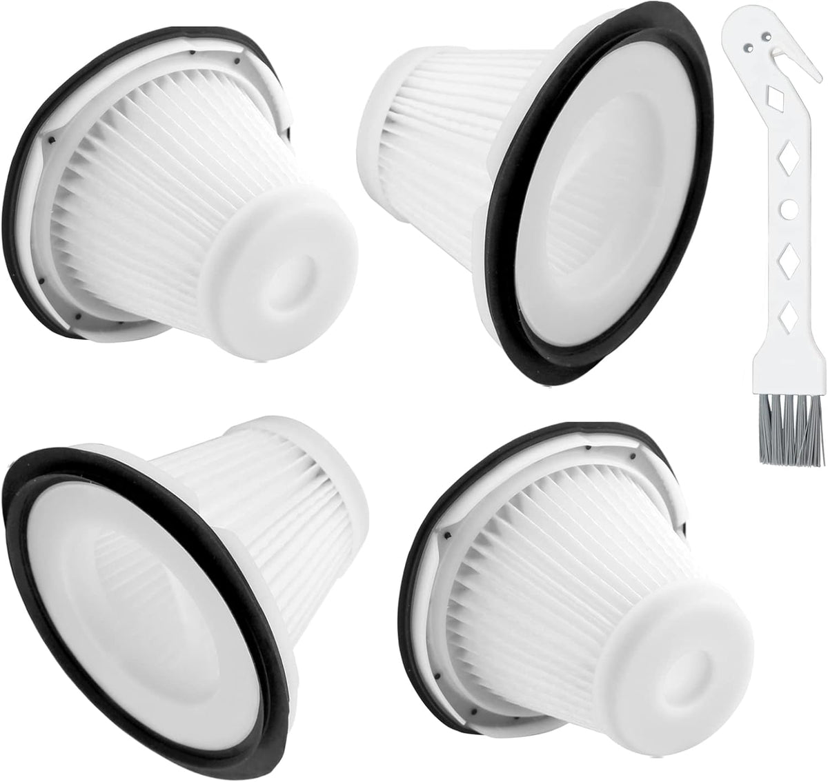 Replacement for BLACK &amp; DECKER Hand Vacuum Filter compatible with VF200SP BDH2000SL/BDH1800S Vacs, Replace Part # 90543043-01, 4 * Black Decker vacuum filters, 1 Cleaning Brush By