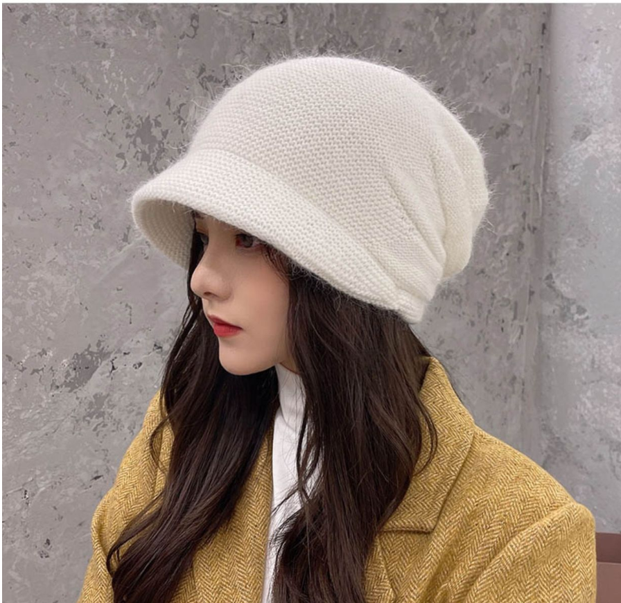 Ribbed Knit Beanie Hat - Winter Warm Skull Cap for Men Women - High Quality Acrylic Close Fit Casual Cuffed Hat - White
