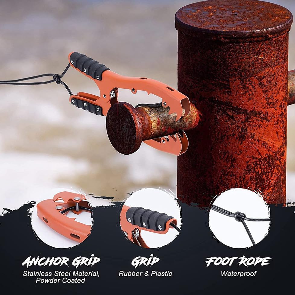 Kayak Anchor Grip,Canoe Grip,Kayak Anchor- Accessories Brush Clamp with Teeth for Fishing Boating Camping 1Pack