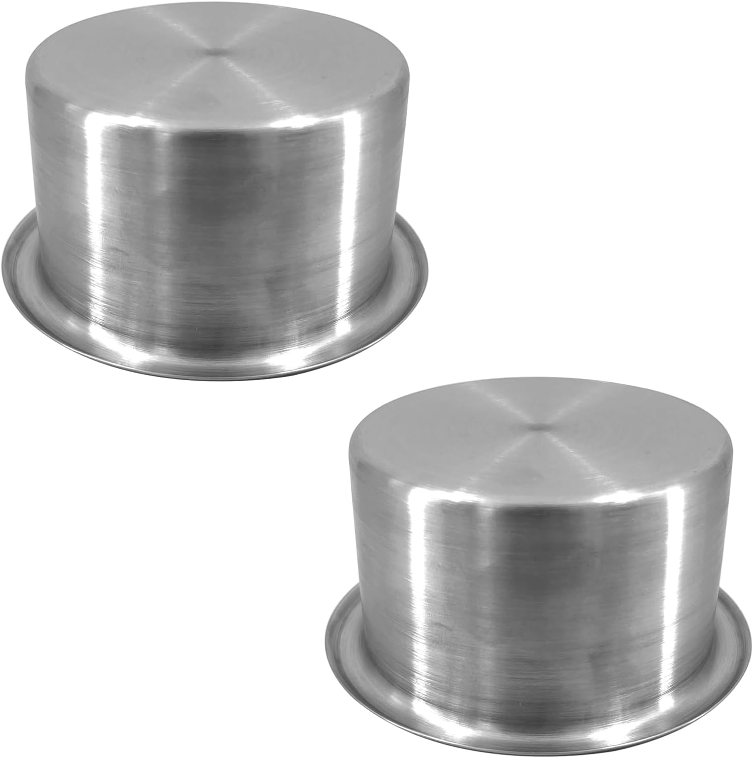 2Pcs 3" Stainless Steel Drop-in Anti-Spill Cup Holder with Non-Slip Washer,Heavy Duty Poker Table Inserts Fits Standard Soda Can for Desk, Boats, RV Cars & Trucks silver