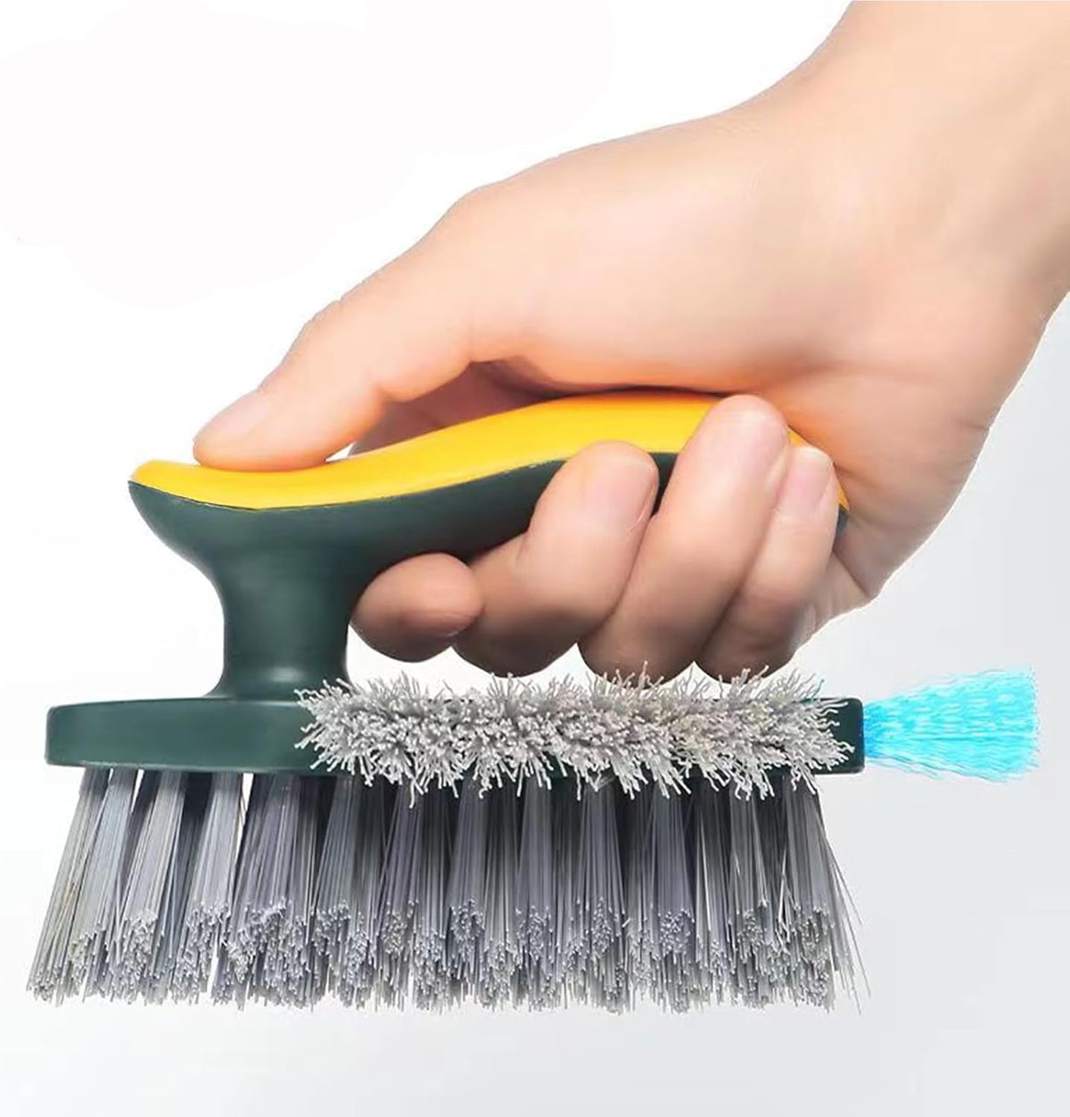4-in-1 Grout Brush with Squeegee,Durable Bristles,Heavy-Duty Scrub Brushes for Cleaning Stiff Bristles Bathroom &amp; Kitchen,Tile Floors Wall/Corner/Window (Green) Green