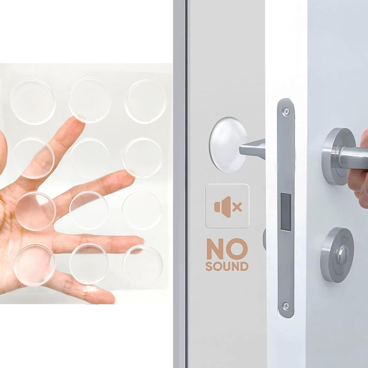 12Pcs Door Stoppers Wall Protector,Door Knob Shield,Reusable Bumper with Self Strong Adhesive,Rubber Bumpers,Home &amp; Handle Stopper,Shock Absorben Gel