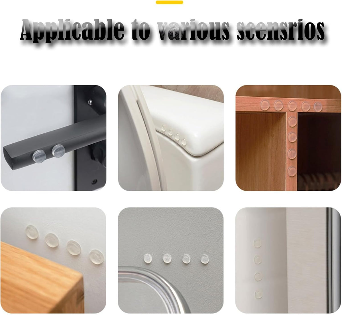 12Pcs Door Stoppers Wall Protector,Door Knob Shield,Reusable Bumper with Self Strong Adhesive,Rubber Bumpers,Home & Handle Stopper,Shock Absorben Gel