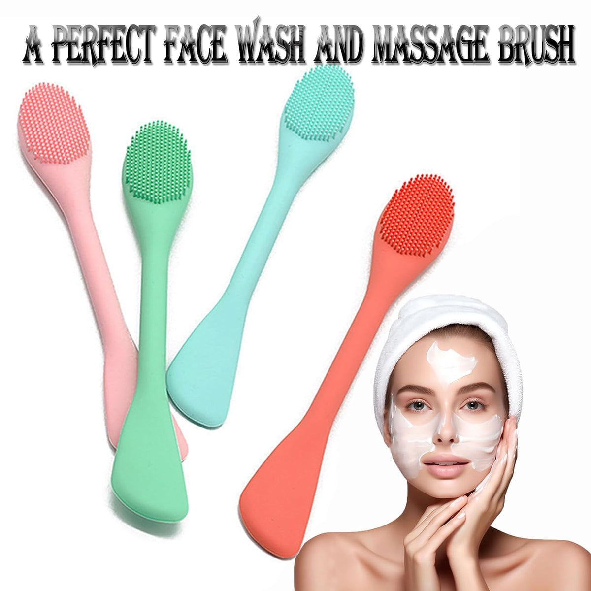 6Pcs Lip Scrub Brush & 2Pcs Silicone Face Mask Applicator Brush,Gentle Exfoliator Scrubber Tool