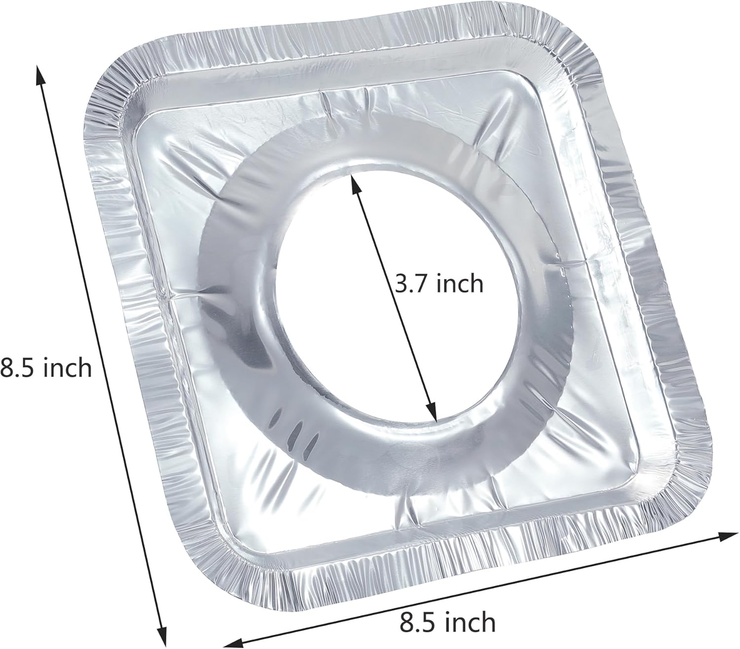 Gas Burner Liners (50 Pack) 8.5" Disposable Aluminium Foil Square Stove Covers - Range Protector to Catch Oil, Grease and Food Spills