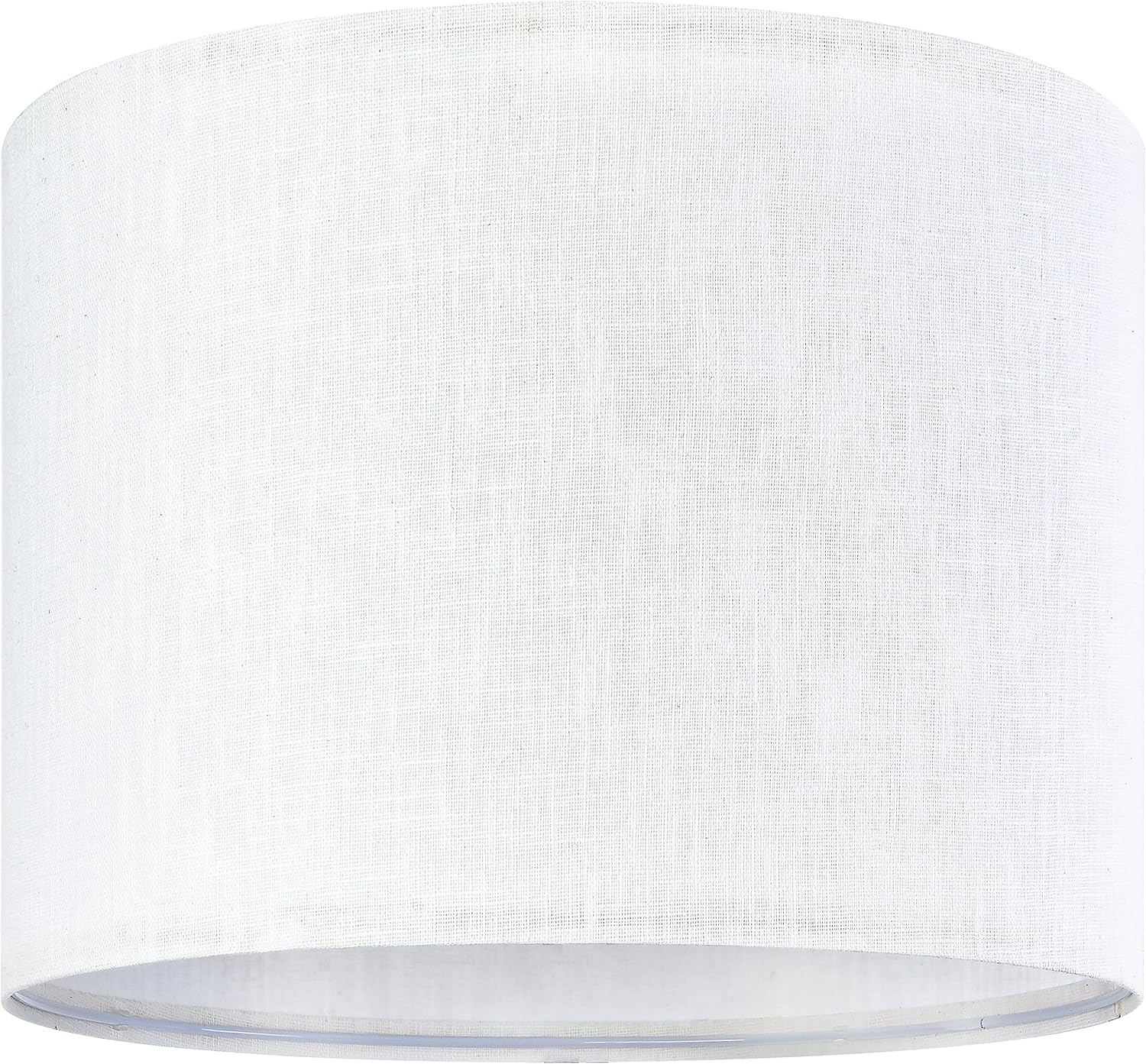 Set of 2 Pure White Linen Drum Lamp Shade 13" Top x Bottom 10" High (Spider) Contemporary Shades for Table Lamps & Bedside Replacement Lampshade - Petluno Assembly is Required White-Texture 13*13*10