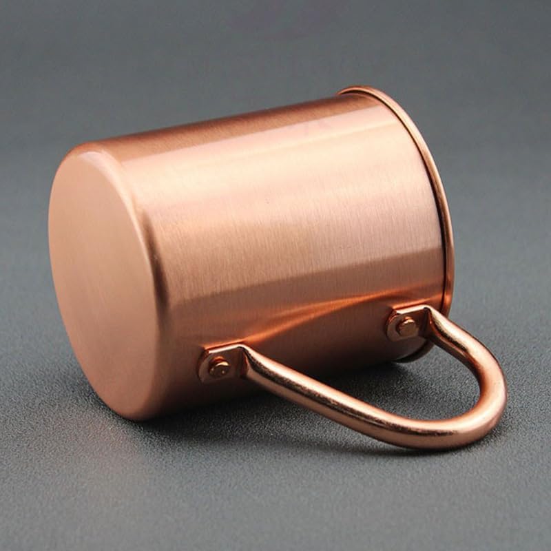 Moscow Mule Mug Pure Copper Without Inside Liner, Sports Straight Cup Handle for Cocktail Coffee Beer Milk Water