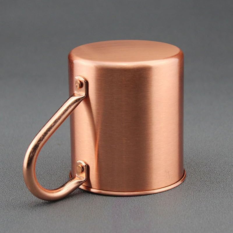 Moscow Mule Mug Pure Copper Without Inside Liner, Sports Straight Cup Handle for Cocktail Coffee Beer Milk Water