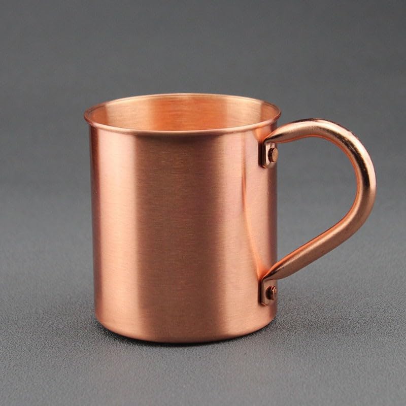 Moscow Mule Mug Pure Copper Without Inside Liner, Sports Straight Cup Handle for Cocktail Coffee Beer Milk Water
