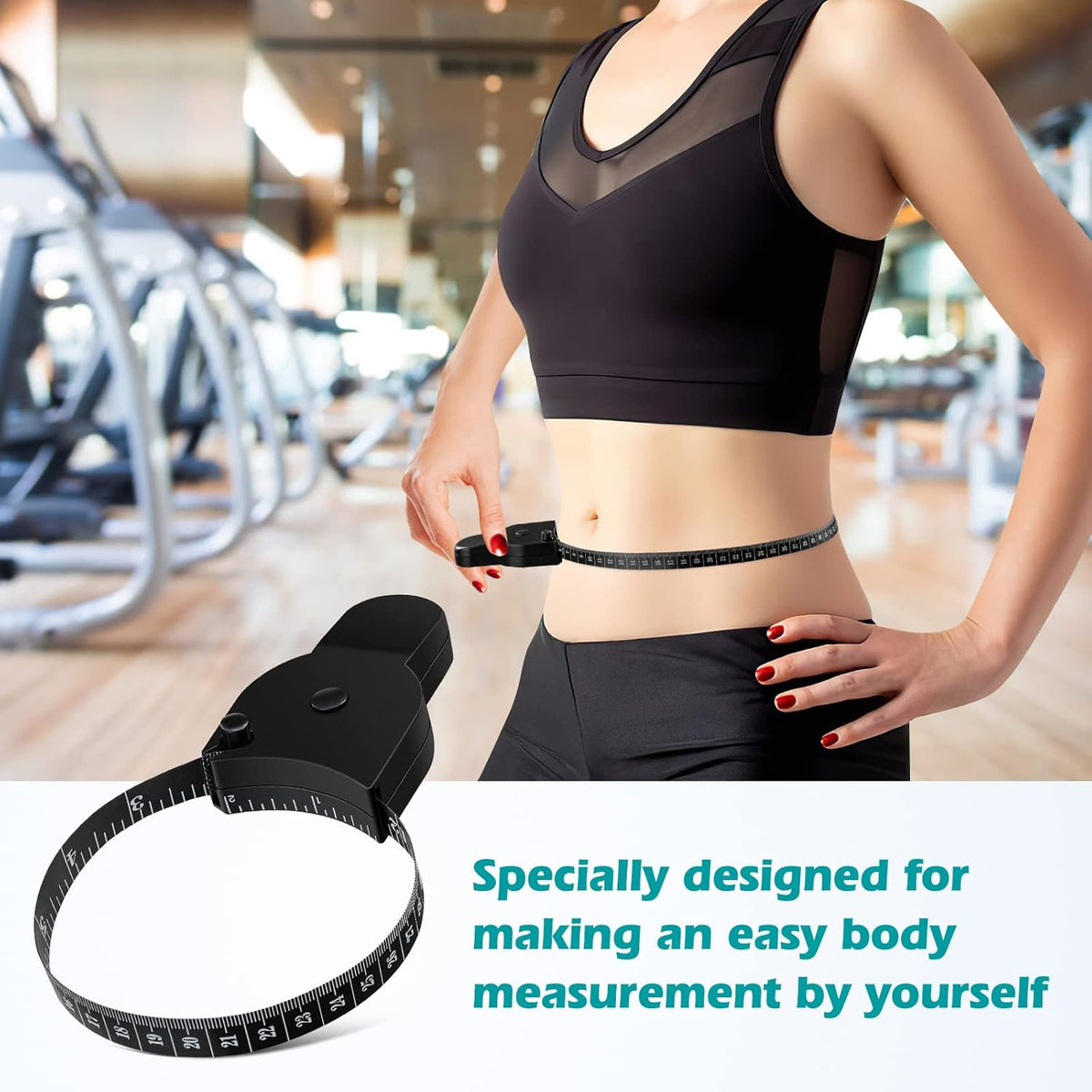 Tape measure for body measurements - Self-locking body tape measure with push button and retraction Precise waist chest hips thighs arms Ideal fitness at home