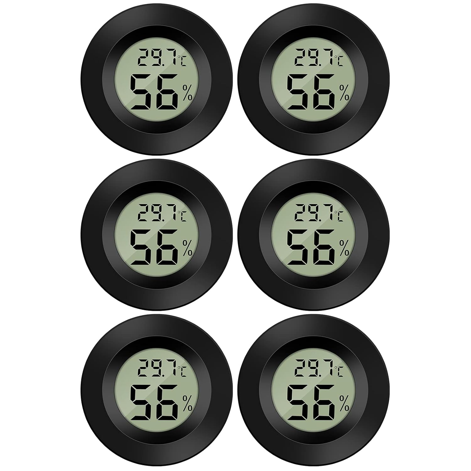 Mini Digital Hygrometer Thermometer Temperature Humidity Meter for Indoor Greenhouse Living Room 6 Pieces