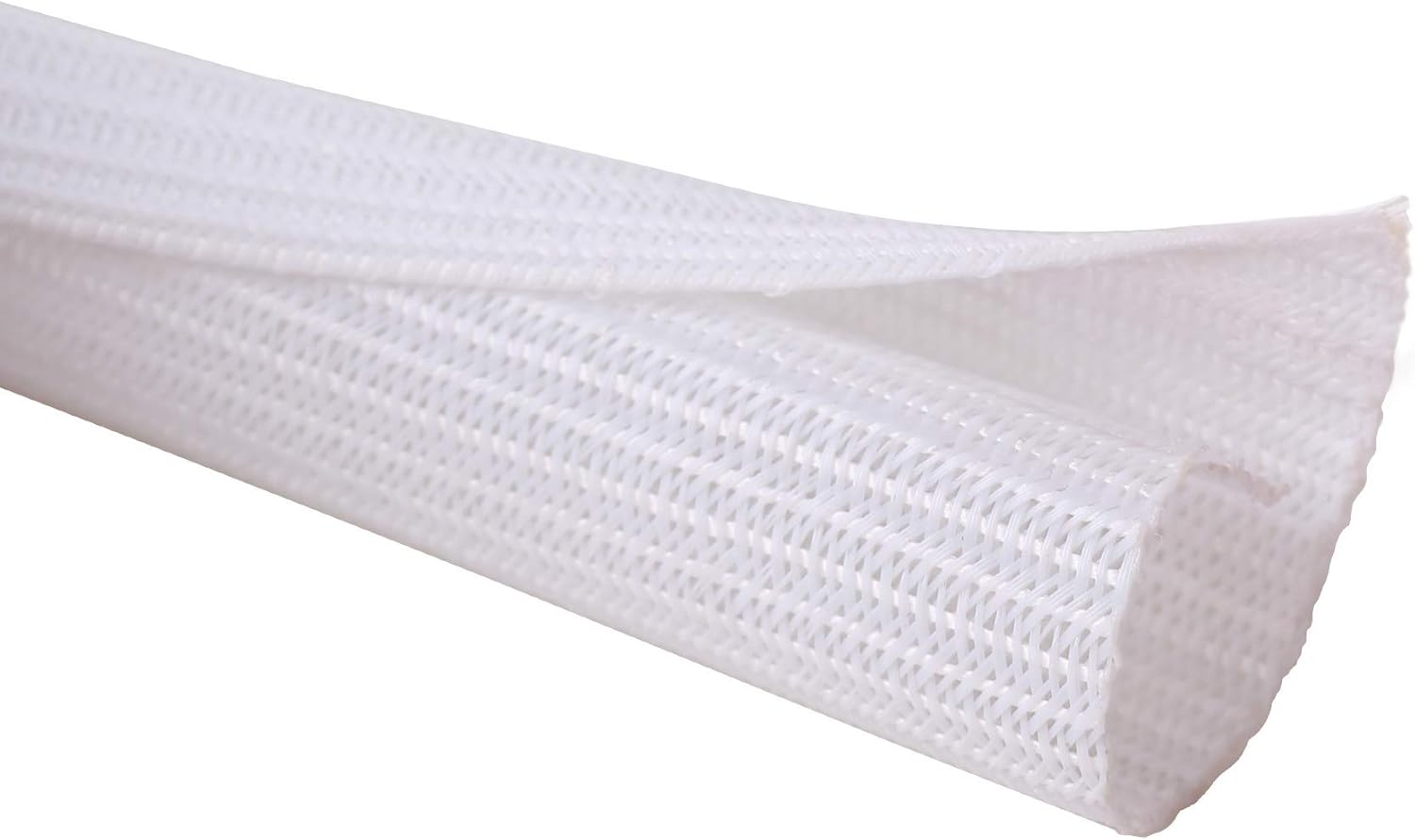 Petluno 13mm-3.1m self-closing cable sleeve woven cable jacket cable protection cuttable White For TV Computer Home Theater Car cables at home and in the office