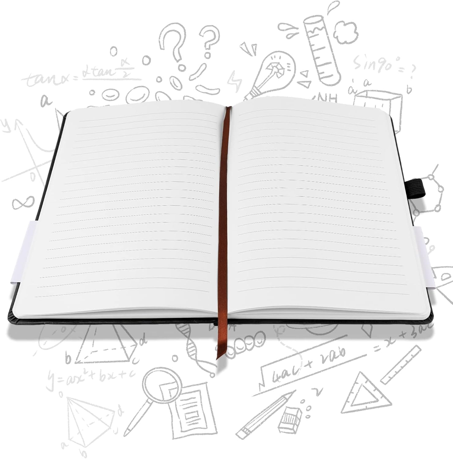 A5 Notebook, Notebook Note Book Pad Journal Notepad PU Leather for Office School Home Business Writing & Taking 200 Pages (100 Sheets)- Black