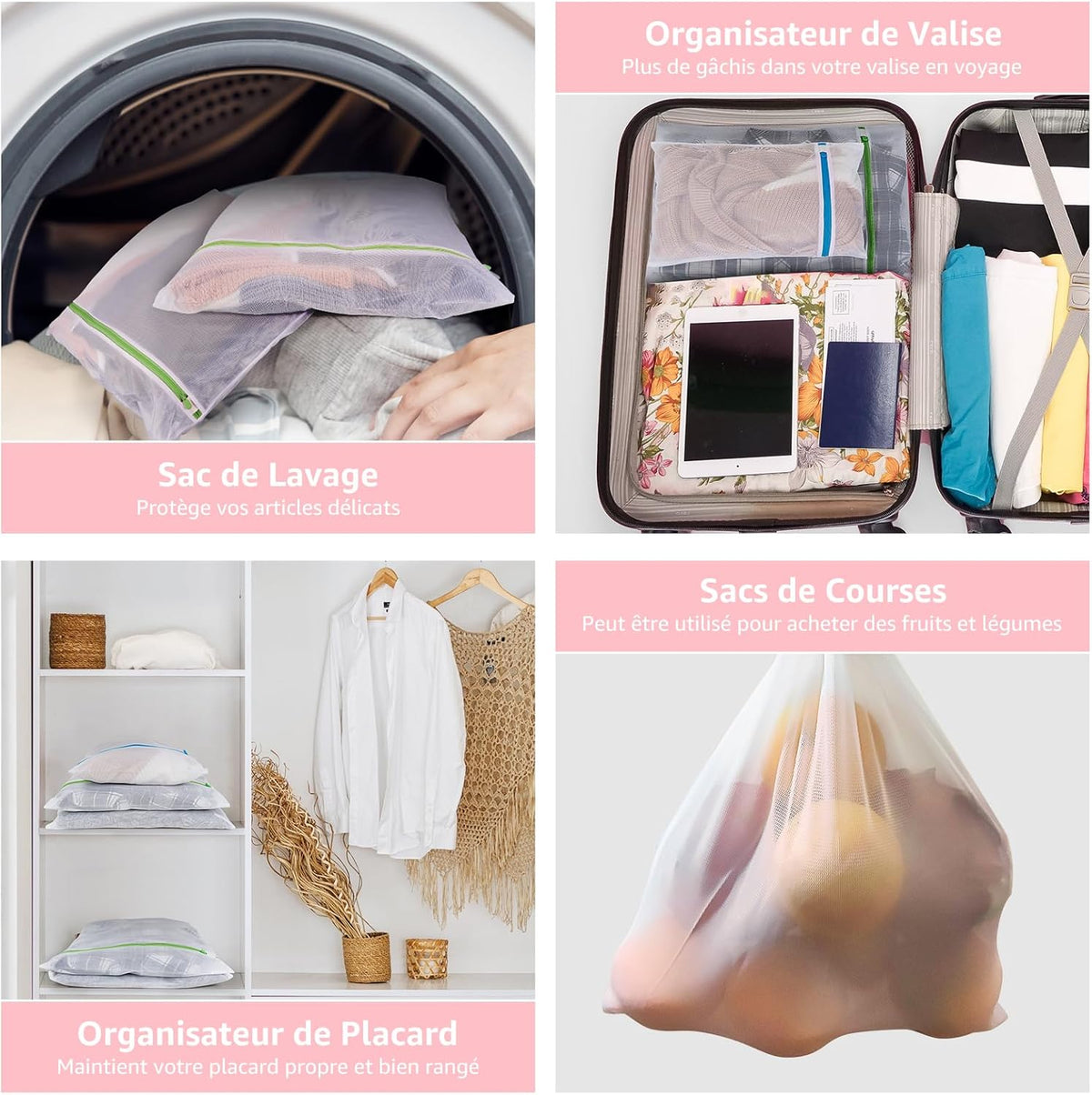 Petluno Lingerie Washing Machine Bags - Pack of 11 for Delicate Underwear, Lingerie and Socks