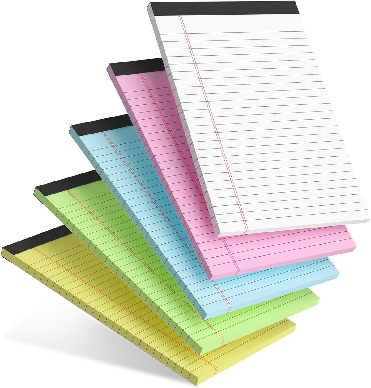 5pcs Small Note Pads 5x8 Notebook College Ruled Legal Color Notepads 5 Pack Study Back Writing x 8 Perforated Narrow of Paper for School &amp; Office Supplies 30 Sheets/Pack Multicolor
