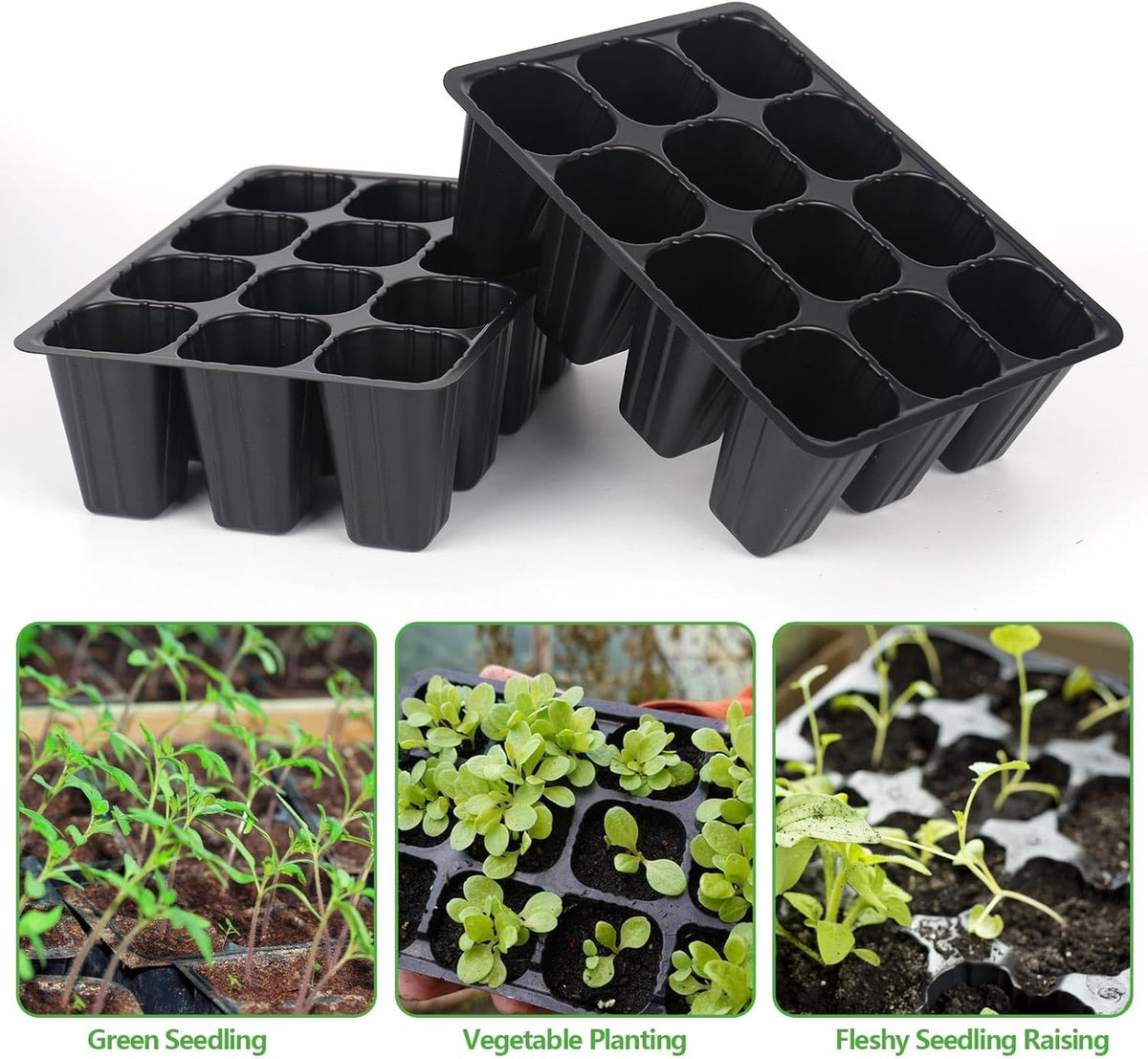 120 cell seedling starter tablets reusable, mini propagator, greenhouse growing kit, plant growing trays for indoor greenhouse plastic germination trays nurseries, growing