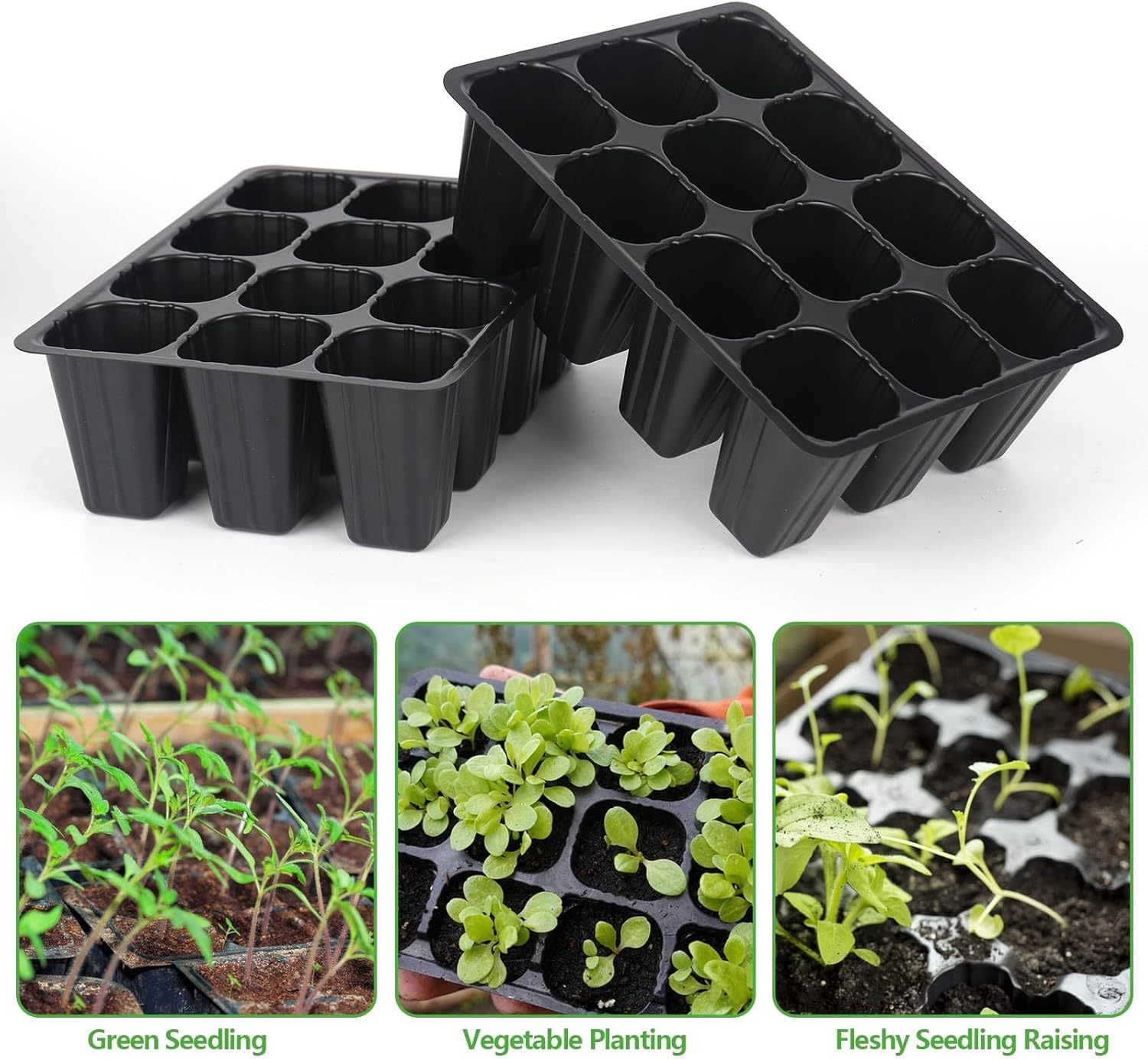 120 cell seedling starter tablets reusable, mini propagator, greenhouse growing kit, plant growing trays for indoor greenhouse plastic germination trays nurseries, growing