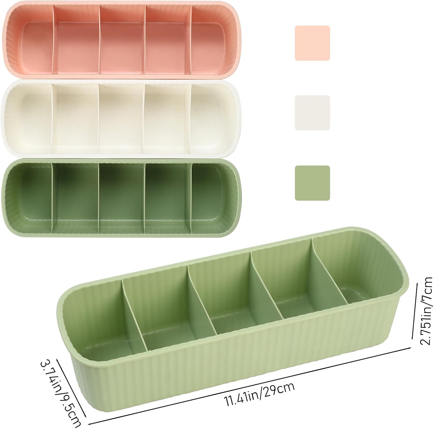 Storage boxes for socks and underwear, 3-piece wardrobe storage system, drawers, drawer divider organizer for bras, socks, underpants, home colors.