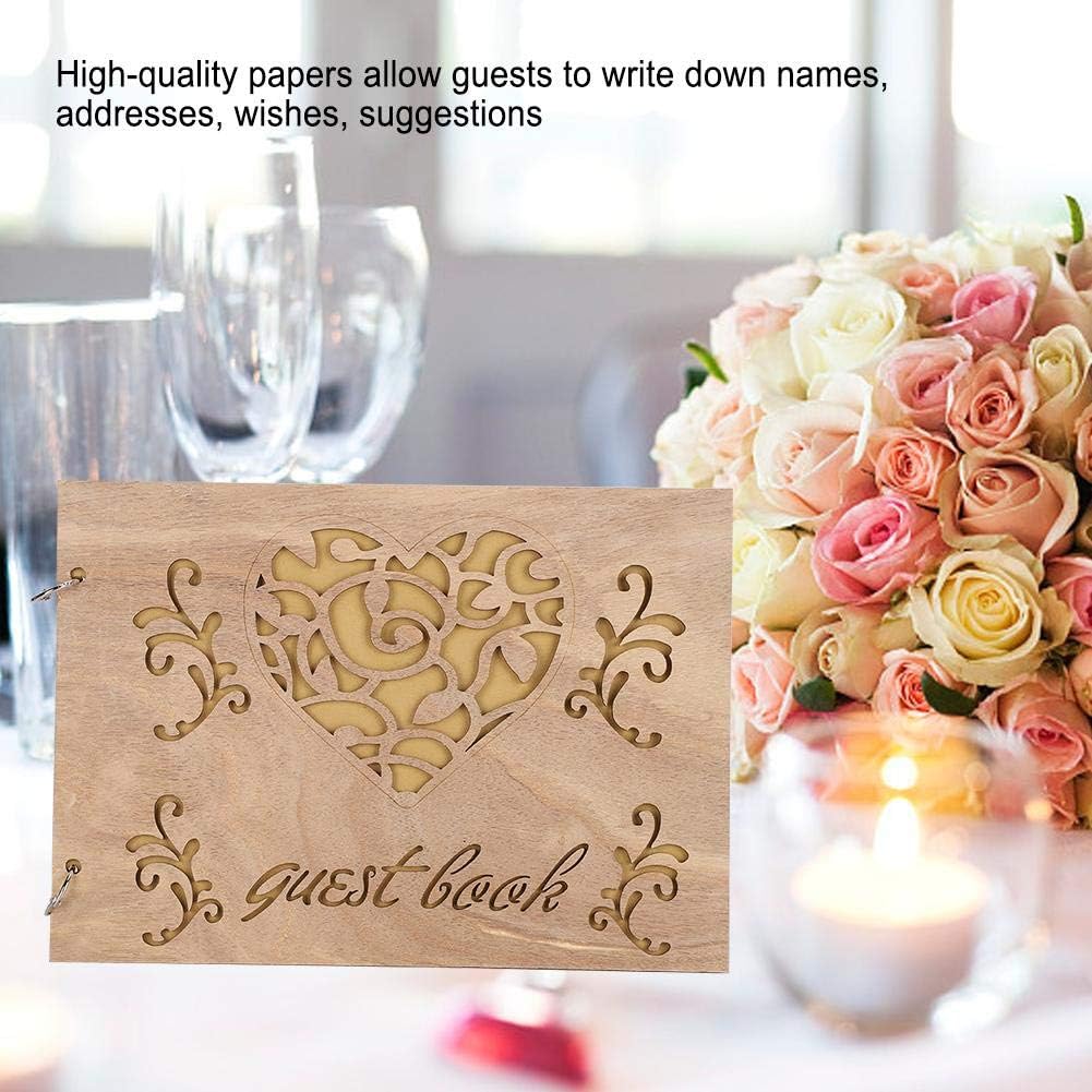 Houten Bruiloft Gastenboek Album Bericht Notebook voor Engagement Decoratie Evenement Feestartikelen Decoraties Gastenboeken (# 3) #3