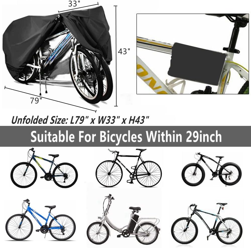 Bike covers for 2-3 e-bikes, rain, sun, UV, dustproof, waterproof, with lock hole, mountain and road