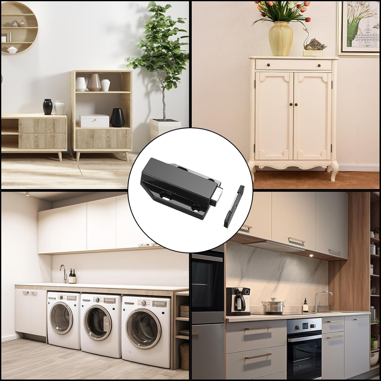 Dutch European hinge, push-to-open European hinge, magnetic catch, cabinet, for furniture, drawers, cabinet doors, 2 pieces