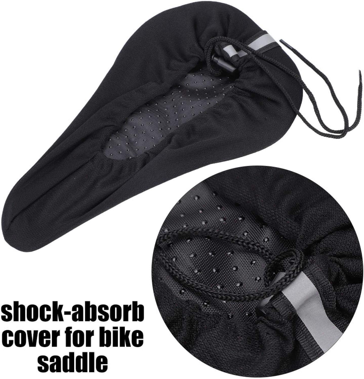 Petluno Bike Seat Cushion Cover, PE Foam Comfortable Breathable Bicycle Saddle Water & Dust Resistant Covers Fits Spin, Exercise Bike, Outdoor or Indoor Cycling
