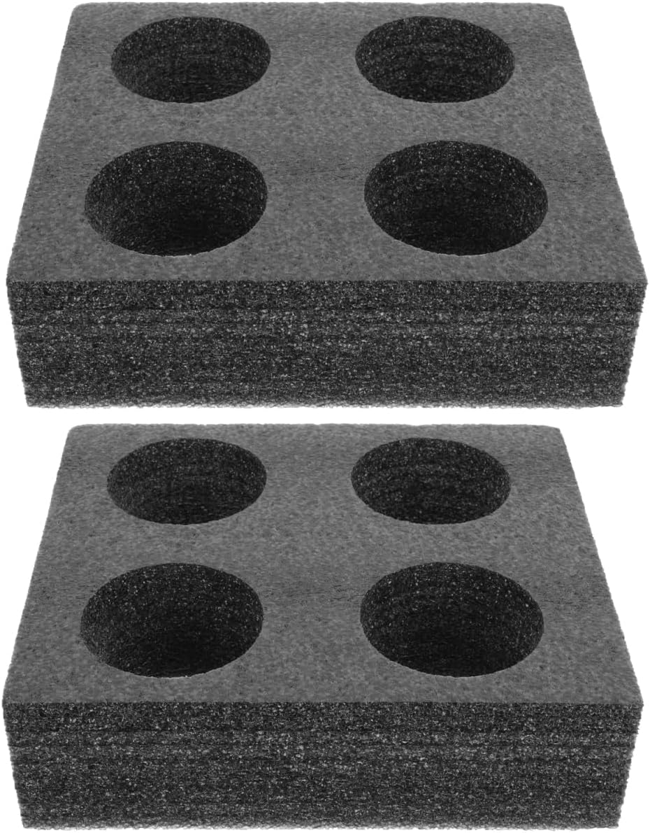 Takeaway Coffee Cup Bottle Carrier: 2Pcs Black Holders Foam - Hot or Cold Drinks Carrier Trays - Beverage Trays for Package Service - Packaging Supplies