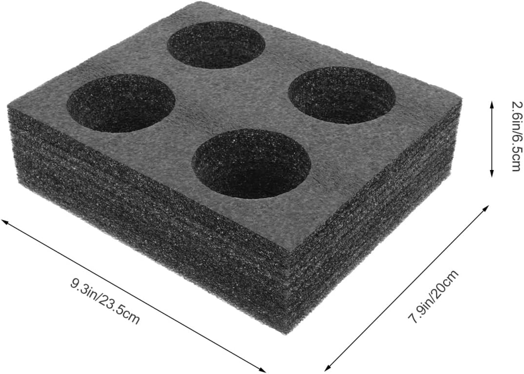 Takeaway Coffee Cup Bottle Carrier: 2Pcs Black Holders Foam - Hot or Cold Drinks Carrier Trays - Beverage Trays for Package Service - Packaging Supplies