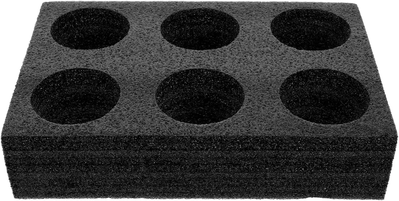 Petluno 6 Holes Takeout Beverage Cup Trays, Hot Cold Drinks Fixing Holders, Foam Coffee Carrier, Packing Tool for Restaurant Black