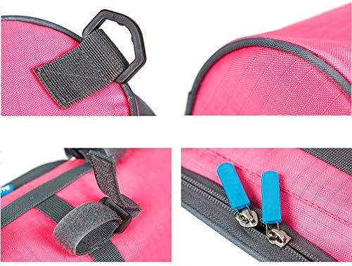 Waterproof Bicycle Handlebar Bag with Transparent Pouch and Adjustable Strap High-Capacity Cycling Front Pack #2 Pink