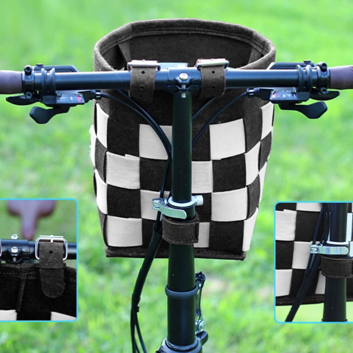 Bike Basket with a Fixed Holder, Kids' Small Scooter Tricycle Accessories Kit Bells Tools, Rust-Resistant Electric Bicycle Front Baskets for Women and Men
