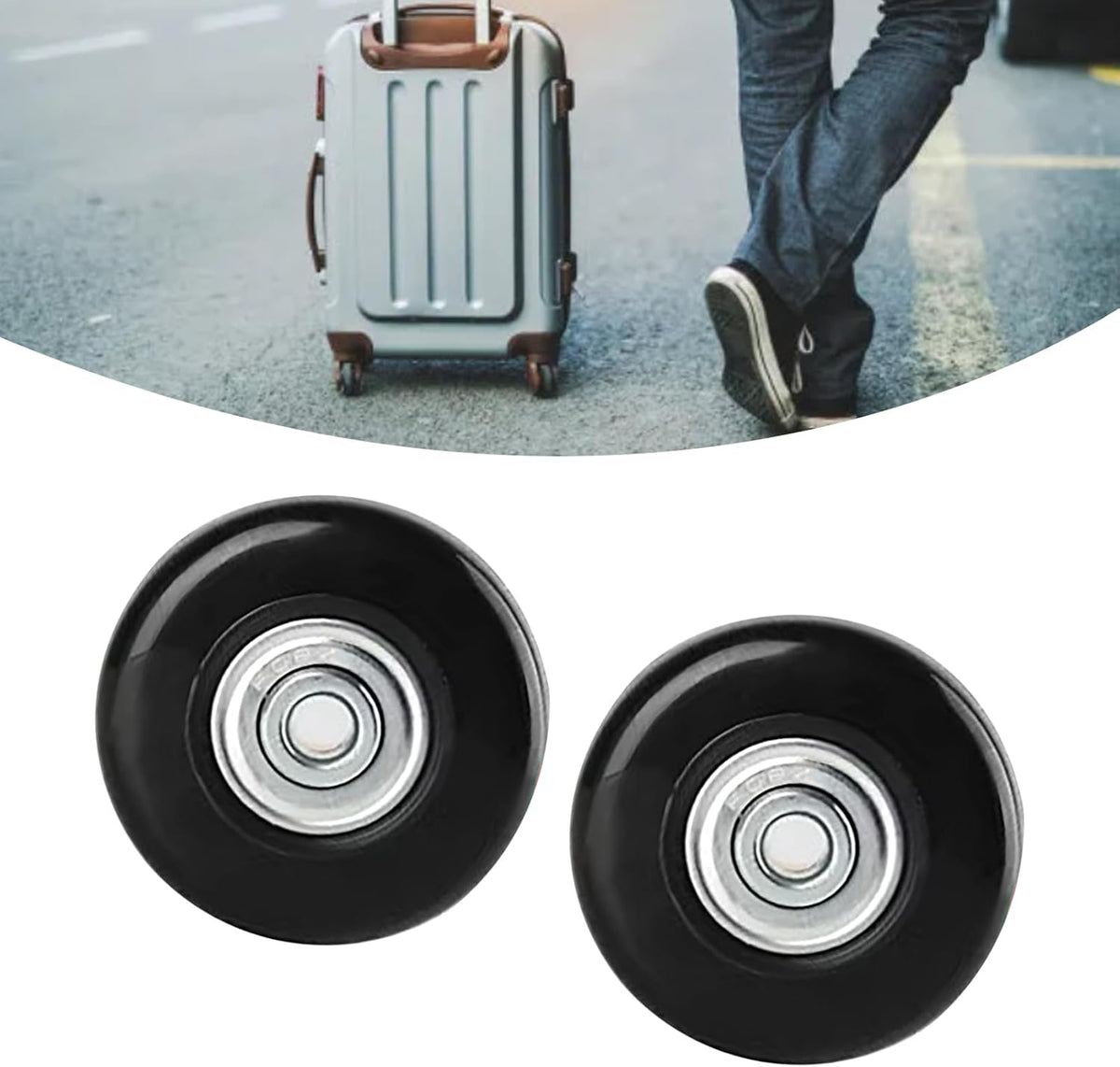 Suitcase Wheels Replacement, Luggage Replacement Universal Wheel Repair Kits Rubber Caster 2pcs