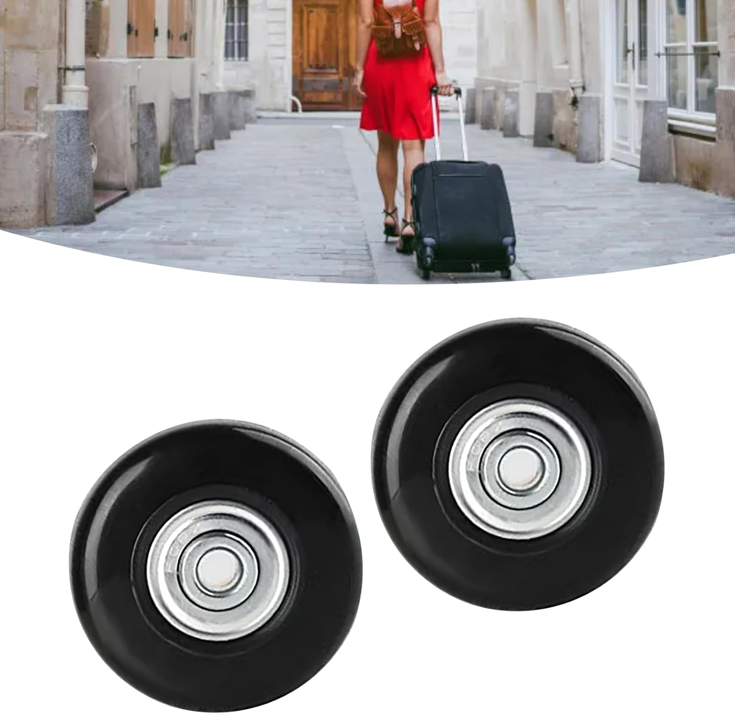 Suitcase Wheels Replacement, Luggage Replacement Universal Wheel Repair Kits Rubber Caster 2pcs
