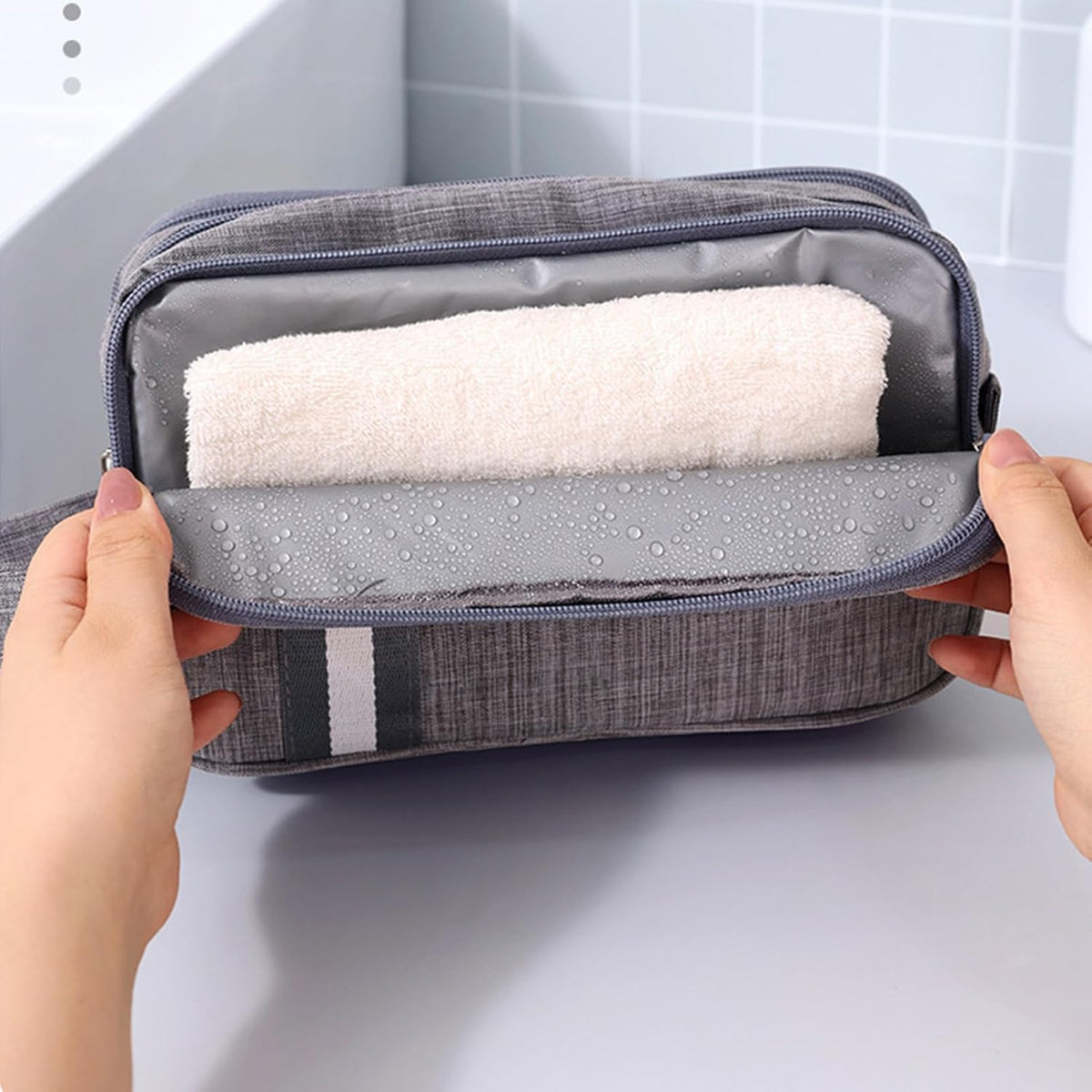 Travel Toiletry Bag, Organizer Mens Bag Dopp Kit Bathroom Shaving Portable Makeup Bags for Accessories(25*10*14cm)