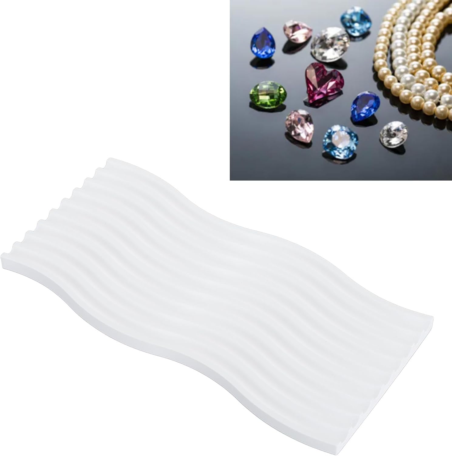 Ring Holder Jewelry Tray, Small Trinket Dish Plaster Tray Decorative Key Bowl for Photography Props(A)