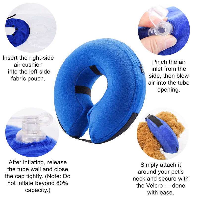 Inflatable Dog Cone Collar Alternative, Soft Dog Cone for Small Medium Large Dogs and Cats, Neck Recovery ECollar After Surgery,L