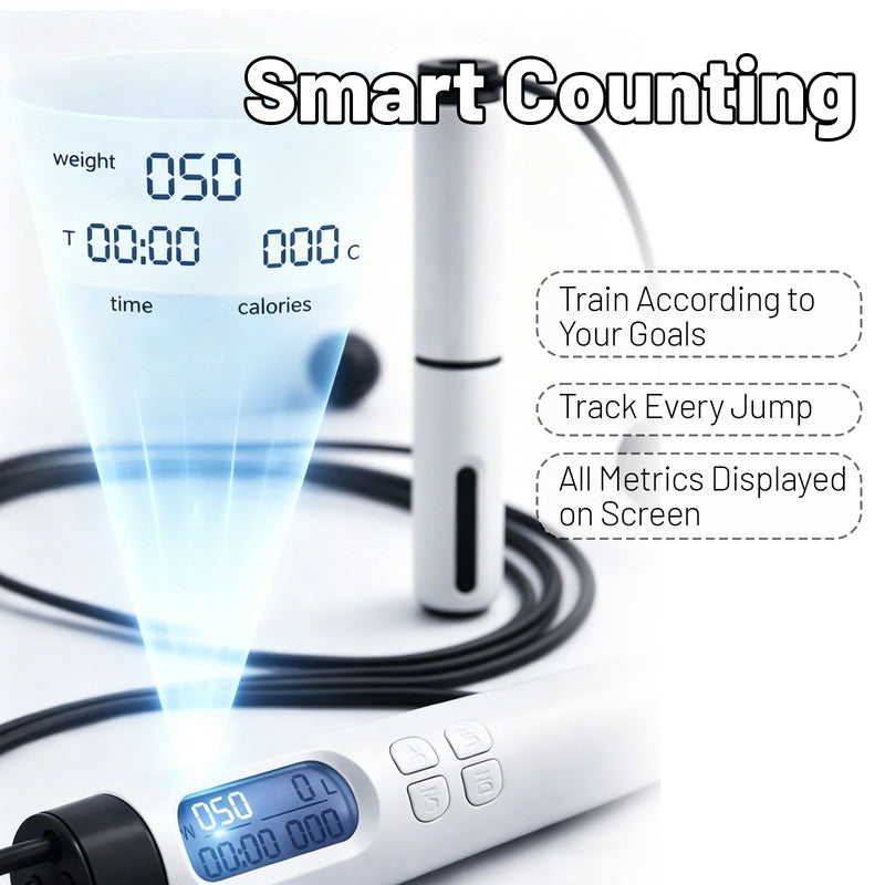 Electronic Smart Counting Jump Rope - Cordless and Corded Dual-Use - Professional Fitness and Weight Loss Equipment - Suitable for Adults and Children - Rope Length: 280 cm - Includes Storage Bag - Multiple Accessories - Essential for Home Fitness and Wei