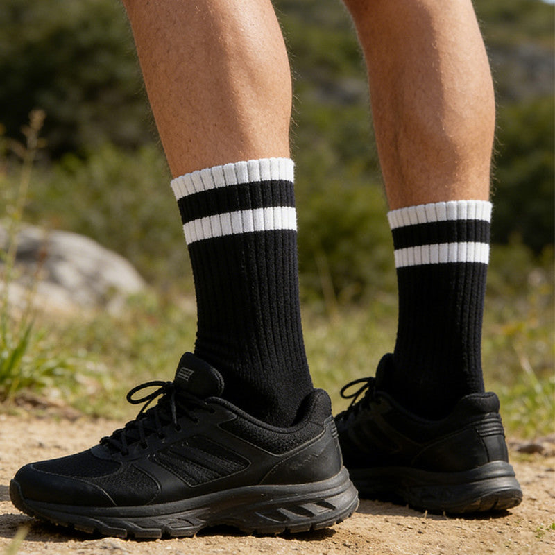Mid-Calf Socks - 10-Pair Pack - Women's Socks - Men's Socks - Striped Socks - Solid Color Socks - Sports Socks