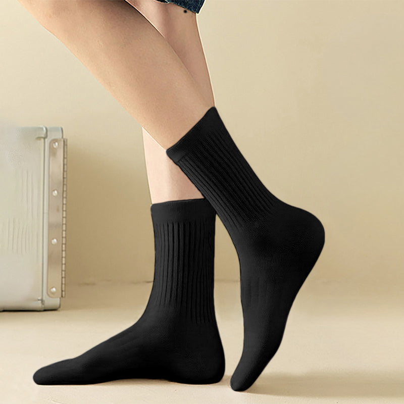 Mid-Calf Socks - 10-Pair Pack - Women's Socks - Men's Socks - Striped Socks - Solid Color Socks - Sports Socks