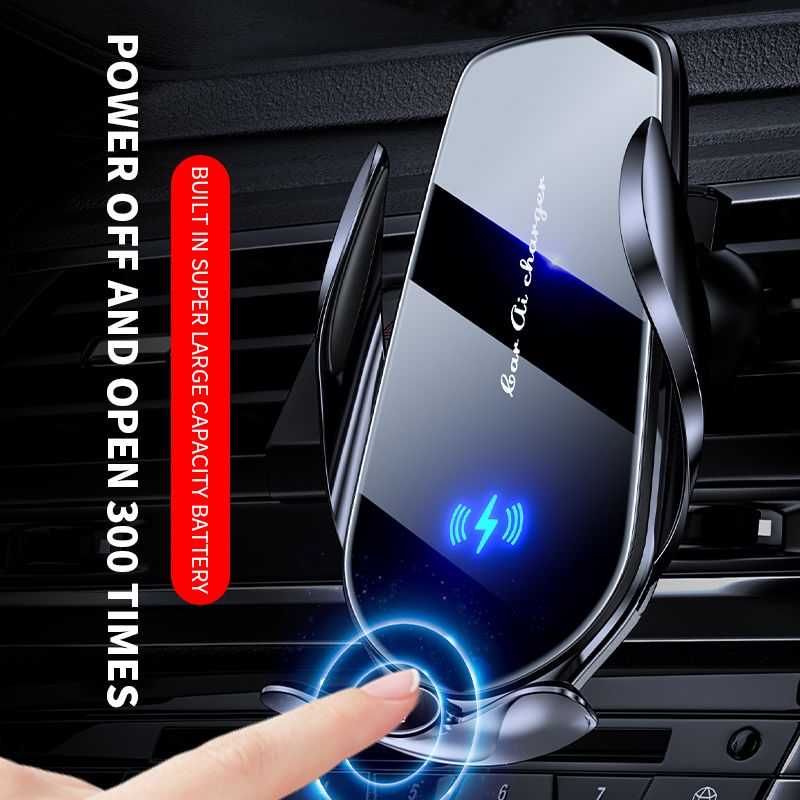 FJ22 Auto Clamping Wireless Car Charger Mount Infrared Air Vent Phone Holder，Golden