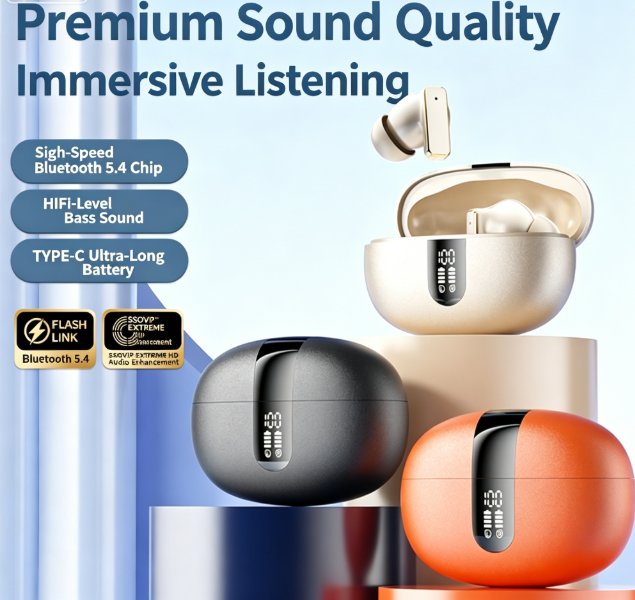 Y8 Bluetooth 6.0 Wireless Heavy Bass Earbuds ENC Noise Cancelling In Ear Headphones,black