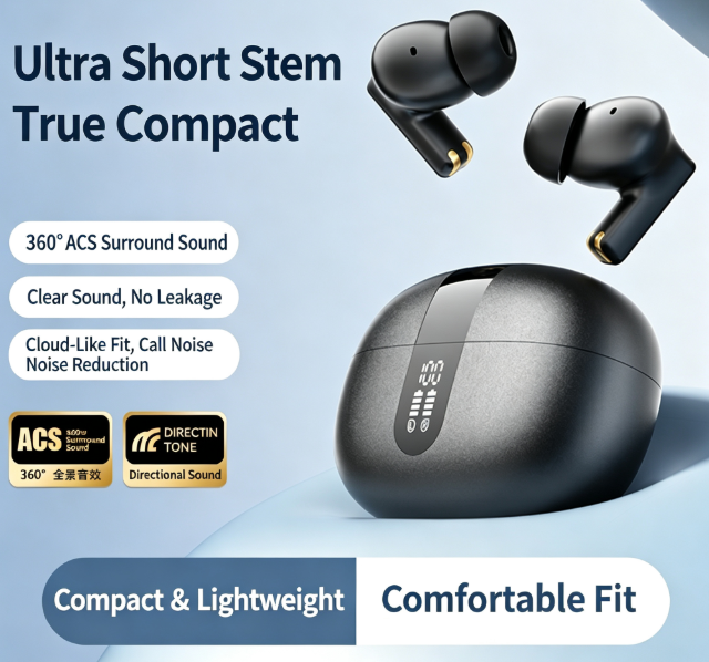 Y8 Bluetooth 6.0 Wireless Heavy Bass Earbuds ENC Noise Cancelling In Ear Headphones,orange