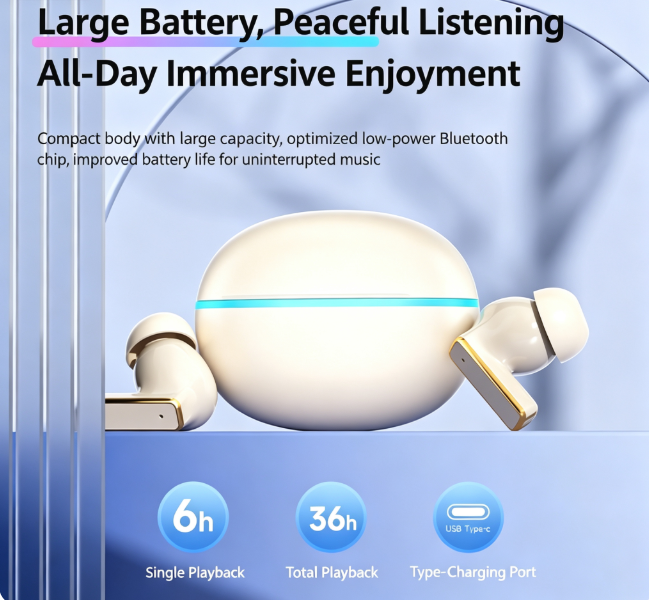 Y9 Wireless Bluetooth 6.0 Heavy Bass Earphones，Cream