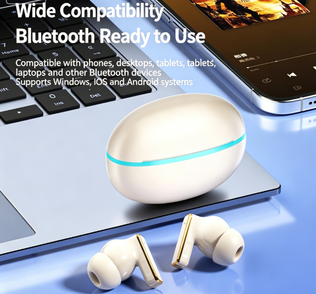 Y9 Wireless Bluetooth 6.0 Heavy Bass Earphones，pink