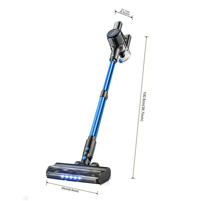 Cordless Vacuum Cleaner, 55Kpa/8 in 1 Powerful Suction Lightweight Vacuum Cleaner for Home, LED Display, 3 Suction Modes, 45Mins Detachable Battery Vacuum for Hard Floor Carpet Pet Hair