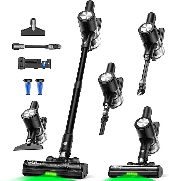 Cordless Vacuum Cleaner, 55Kpa/55Mins Vacuum Cleaners for Home. Self-Standing Stick Vacuum with Rechargeable Dock，LED Display &amp; Anti-Tangle，Lightweight Rechargeable Vacuum for Carpet，Floor