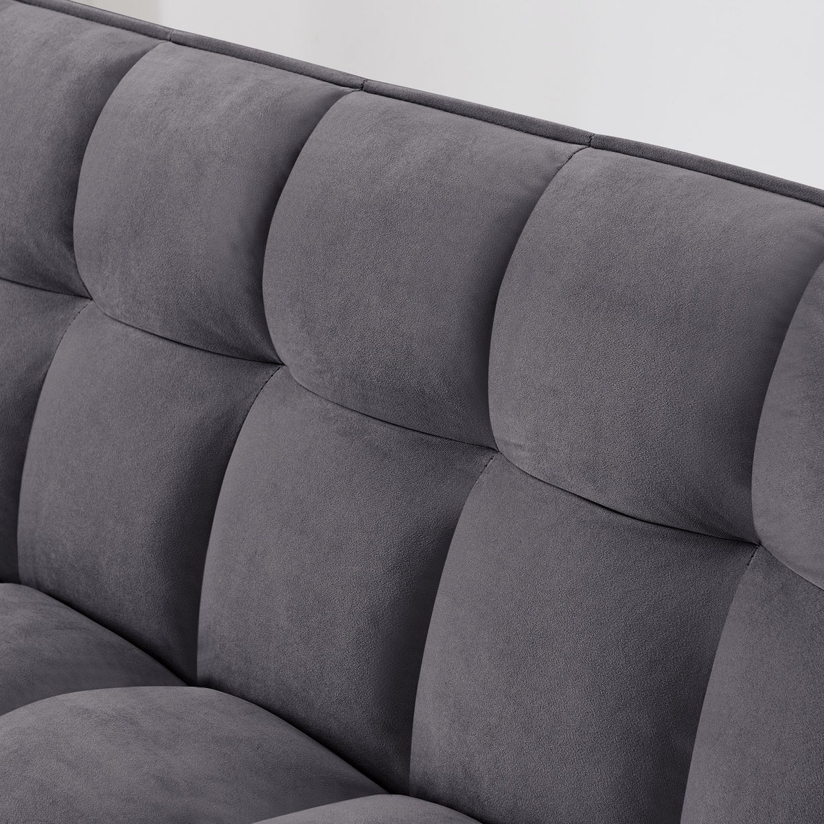 Fashionable Modern and Multi-functional Foldable Velvet Sofa Bed - Dark grey