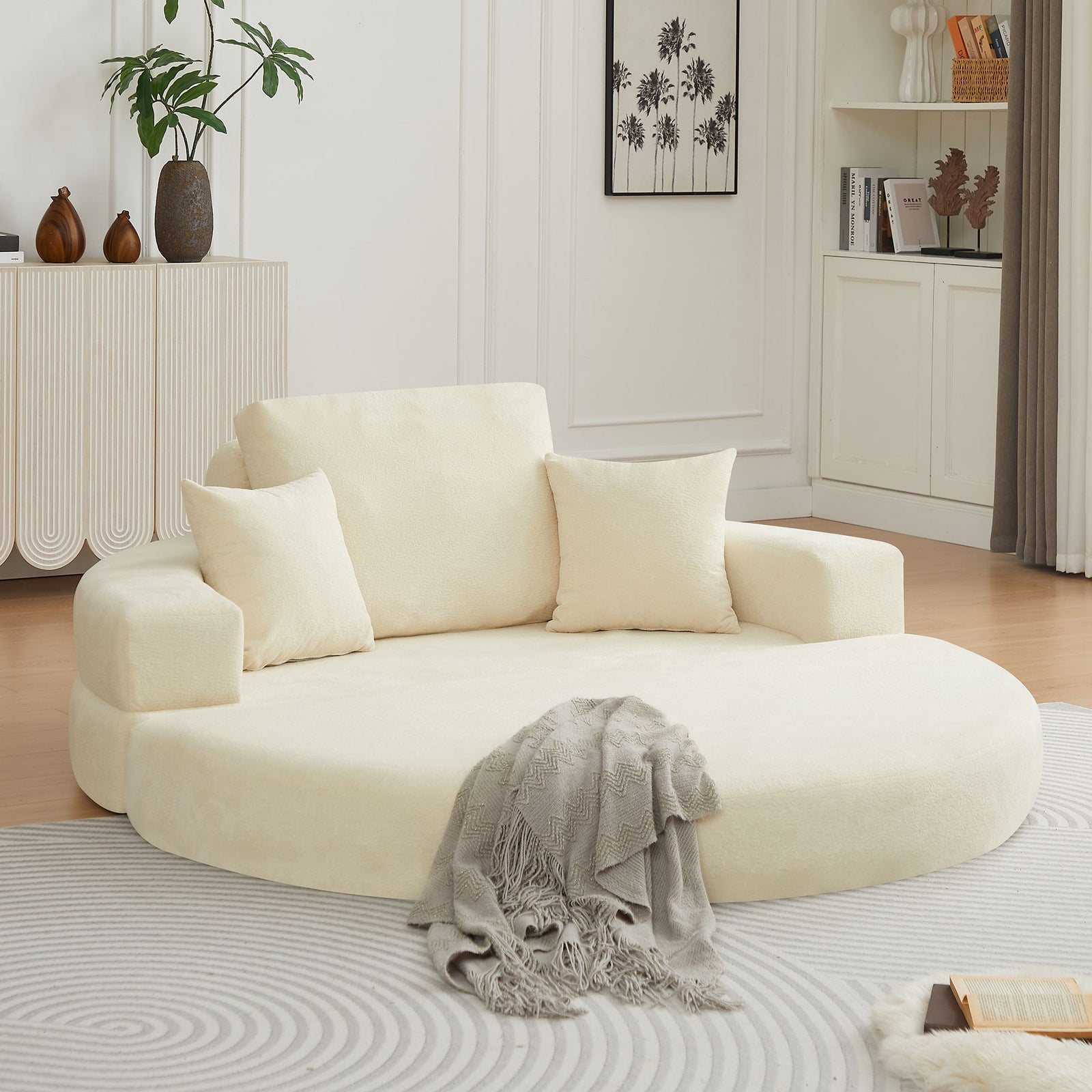 Multifunctional Round convertible Sofa Bed(Compressed Packaging) - Orange