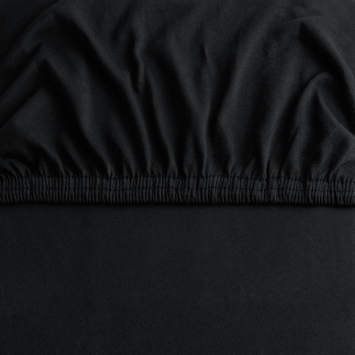 Hotel Quality Fitted sheets - 2 Piece Fitted sheets  -Breathable Bedding - Wrinkle, Fade, Stain Resistant- 26inch/40cm Deep Pocket Fitted Bed Sheet-Wrinkle and Fade Resistant,(Black,Queen)