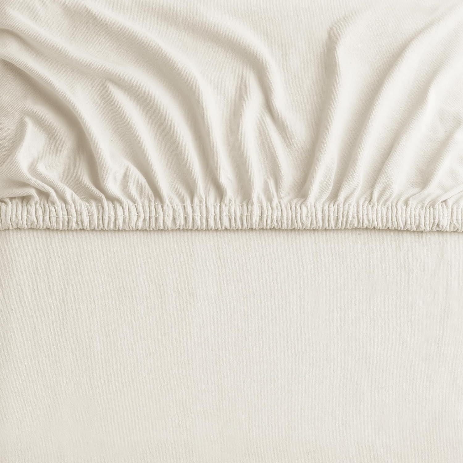 Hotel Quality Fitted sheets - 2 Piece Fitted sheets  -Breathable Bedding - Wrinkle, Fade, Stain Resistant- 26inch/40cm Deep Pocket Fitted Bed Sheet-Wrinkle and Fade Resistant,(Cream White,Queen)